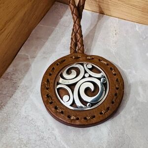Brighton London Groove  Brown Leather Bag Charm